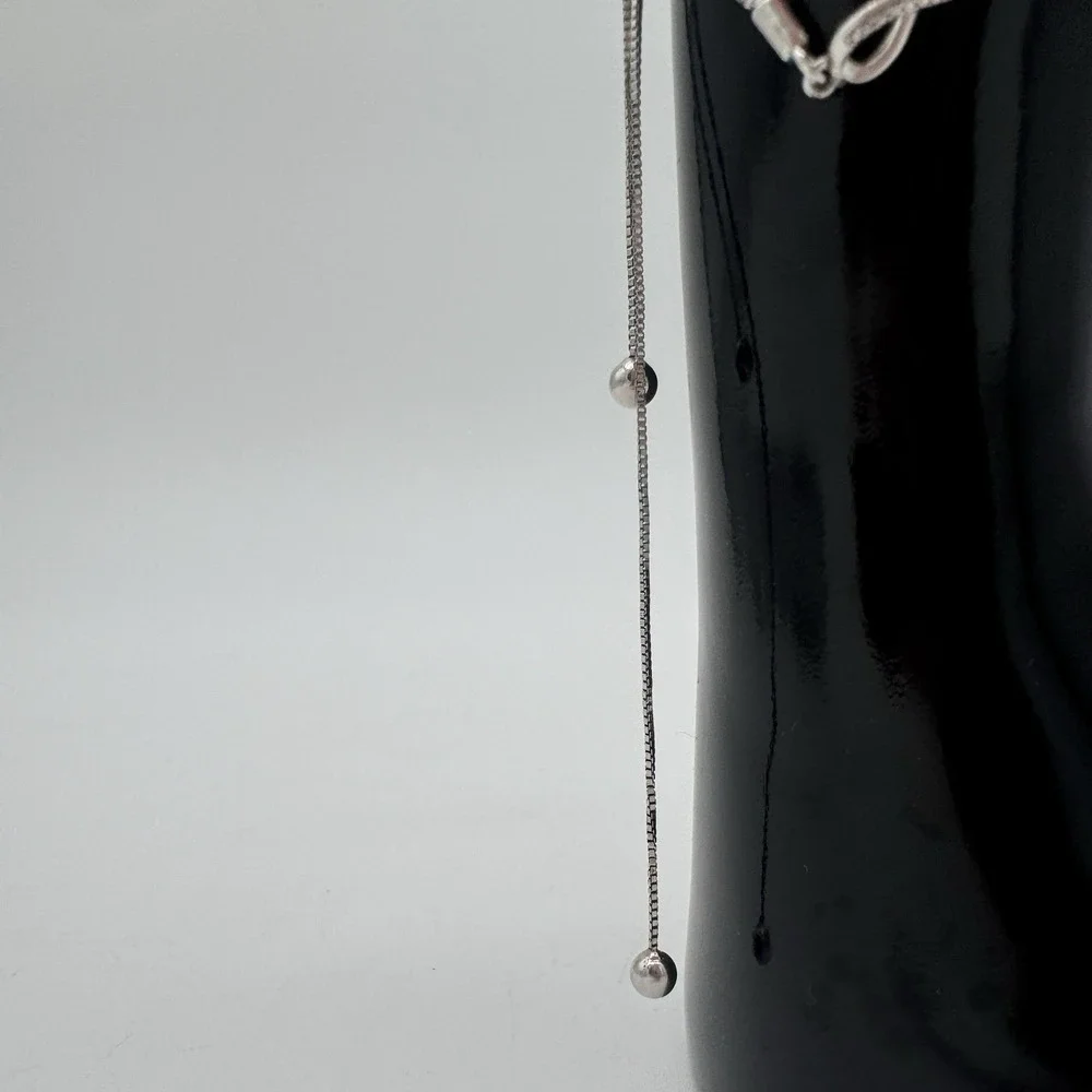 Kay 925 Sterling Silver Diamond Accent Infinity Bolo Bracelet Adjustable‎